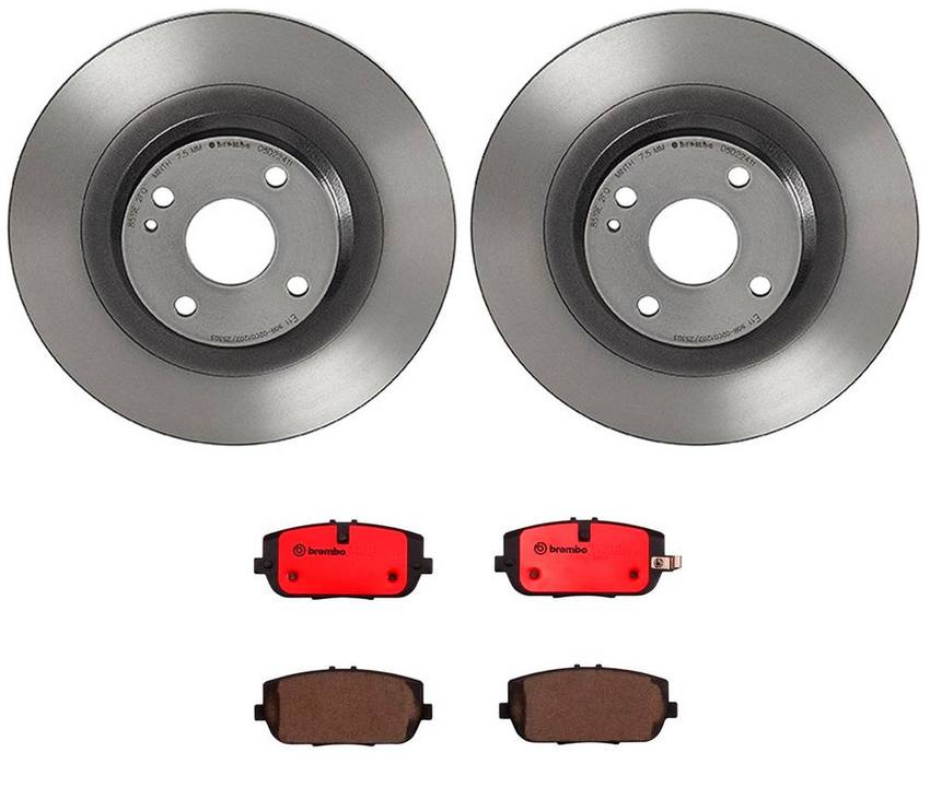 Fiat Brembo Brakes Kit - Pads and Rotors Rear (280mm) (Ceramic) - Brembo 3813624KIT